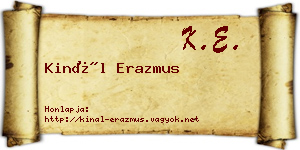 Kinál Erazmus névjegykártya